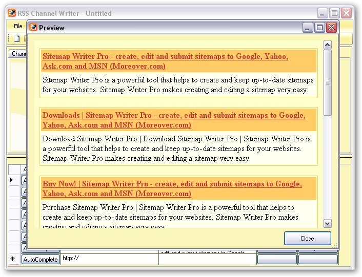 RSS Channel Writer - HTML Preview